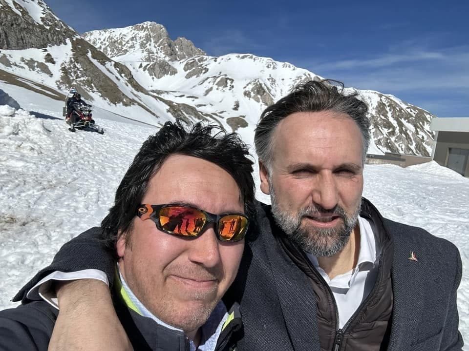Giorgio Fioravanti con il senatore Guido Liris sul territorio montano
